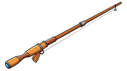 Poster - As I held the fishing rod in my hand I noticed the durable aluminum guides that ran along its length ensuring a smooth and accurate cast every time.. Cartoon Vector.