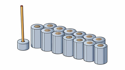Poster - Another instrument is a set of hollow metal cylinders that are different lengths. Each cylinder makes a unique clang sound when you strike it with a. Cartoon Vector.