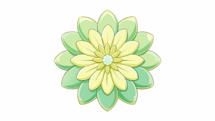 Poster - Delicate vanillahued petals surrounding a pale green center like a blooming flower made of creamy clouds.  on white background . Cartoon Vector.