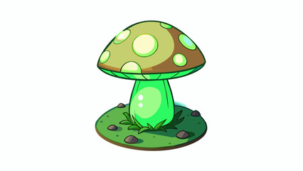 Aufkleber - Despite its unassuming appearance the mushroom holds a powerful and unique property it can glow in the dark emitting a soft green light that. Cartoon Vector.