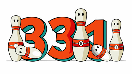 Aufkleber - Each Bowling pin is numbered with a unique and bold numeral making it easy to keep track of during a game. These numbers are typically p at the top of. Cartoon Vector.