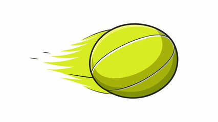 Aufkleber - Despite its small size the tennis ball is surprisingly resilient able to withstand powerful swings and intense moments of impact as it flies across. Cartoon Vector.