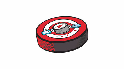 Poster - Despite its small size a hockey puck is incredibly durable and can withstand the impact of a hockey stick or the edge of a skate blade. It is designed. Cartoon Vector.