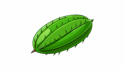 Aufkleber - Flat thin seeds with a glossy deep green skin and a small pointed tip like tiny flying saucers.  on white background . Cartoon Vector.