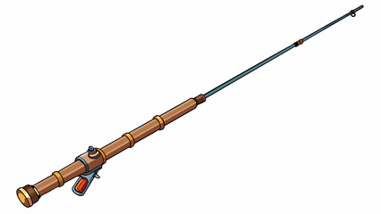 Aufkleber - In contrast to its oldfashioned appearance this fishing rod was equipped with modern technology featuring a telescopic design that could be easily. Cartoon Vector.