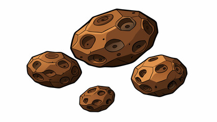Poster - Meteorites are the remnants of meteors that have successfully made it through Earths atmosphere and landed on the ground. They can be as small as a. Cartoon Vector.