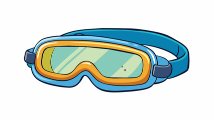 Poster - Our final illustration features a pair of swim goggles with a unique twist. Instead of traditional ss these goggles have a neoprene headband that. Cartoon Vector.
