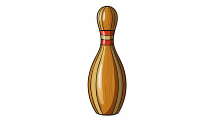 Poster - Made of durable solid wood the Bowling pin has a cylindrical shape that tapers slightly towards the top. Its weight is evenly distributed giving it. Cartoon Vector.