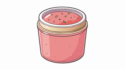 Poster - Pale pink fruit preserve made from delicate fruits and cooked to a smooth spreadable consistency. The preserve has a subtle floral flavor that pairs. Cartoon Vector.