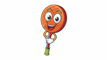 Poster - One racket has a large round head with a thick string bed making it perfect for smashing and generating heavy power on shots.  on white background . Cartoon Vector.