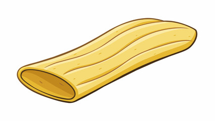 Wall Mural - Peelable Snack A long elongated object with a peeling skin that reveals a pale yellow when removed. The skin is thin but firm and the is slightly. Cartoon Vector.