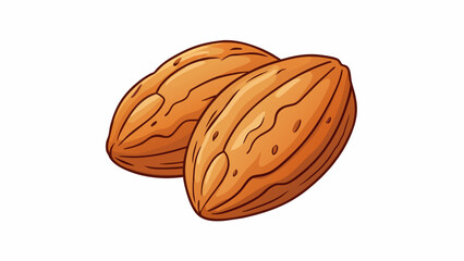 Poster - Pale flaky almonds with a crunchy texture and a sweet nutty aroma.  on white background . Cartoon Vector.