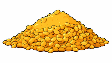 Aufkleber - Plump and golden in color these lentils are slightly flattened and have a soft tender bite when cooked.  on white background . Cartoon Vector.