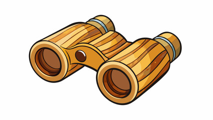 Fototapete - Perfect for backyard bird watching these toy binoculars feature a natural woodgrain finish with carved leaf accents. The eyepieces are cushioned with. Cartoon Vector.