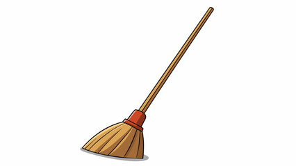 Poster - Standing tall in the corner of the room the broomstick had a sleek and modern design. Its handle was made of shiny metallic material and the bristles. Cartoon Vector.