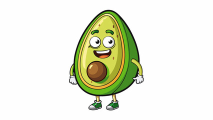 Wall Mural - Strikingly green and slightly oblong the avocado is like natures version of a football with a thick protective skin that gives way to a deliciously. Cartoon Vector.