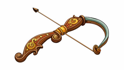 Poster - The bow was intricately carved with intricate designs showcasing the skill and artistry of its maker. It also had a leather grip for a comfortable and. Cartoon Vector.
