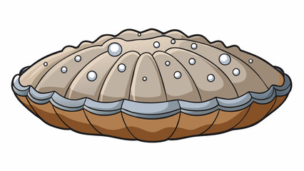 Aufkleber - The clam was large and rectangular with a rough textured shell. Its color was a muted graybrown and there were tiny barnacles tered across its surface. Cartoon Vector.
