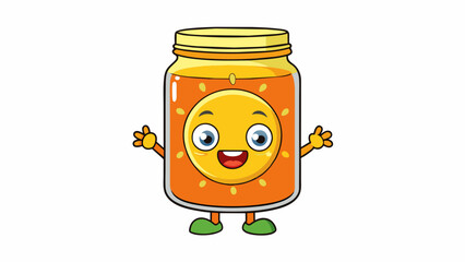 Poster - Sunshine in a Jar With its lively orange color and sweet yet acidic taste this fruit curd is a burst of sunshine in every sful. Its made from a. Cartoon Vector.