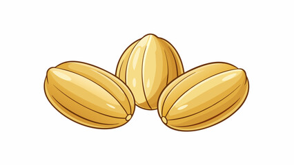 Poster - Subtle sesame seedlike seeds that are beige in color and have a smooth shiny surface. They are slightly larger than sesame seeds and have a mild. Cartoon Vector.