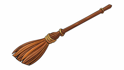 Poster - The broomstick looked like it belonged in a witchs costume with its gnarled wooden handle and twisted dark bristles. Despite its eerie appearance it. Cartoon Vector.