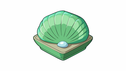 Poster - The clam was squat and squarish with a sy thick shell that was a faded shade of green. Its shell was slightly cracked and uneven in some places but it. Cartoon Vector.