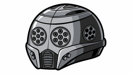 Poster - The helmet featured several vents and openings for ample air flow and ventilation. Its matte black surface was covered in intricate designs giving it. Cartoon Vector.