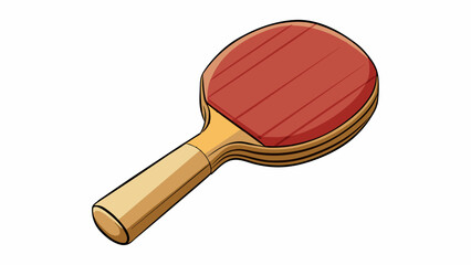 Fototapete - The handle of a table tennis racket is typically made of lightweight wood with a smooth and ergonomic shape for easy maneuvering. It may also have a. Cartoon Vector.