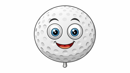 Fototapete - The golf ball is a hard dimpled sphere typically white used in the game of golf. Its smooth round shape allows it to roll easily across grass and its. Cartoon Vector.