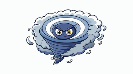 Poster - The hurricane was like a living breathing monster relentlessly moving forward with no regard for what lay in its path. Its eye was an ominous black. Cartoon Vector.