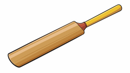 Fototapete - The surface of the cricket bat is smooth and polished with a faint grain pattern visible. The handle has a rubber grip for better control and comfort.. Cartoon Vector.