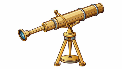 Poster - The tant is a compact device made of brass and glass with an adjustable arm and a series of mirrors that work together to reflect the light of a. Cartoon Vector.