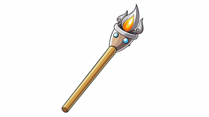 Aufkleber - The third match is a long and sleek silver stick with a thick smooth head. It exudes a sense of sophistication and elegance unlike its counterparts.. Cartoon Vector.