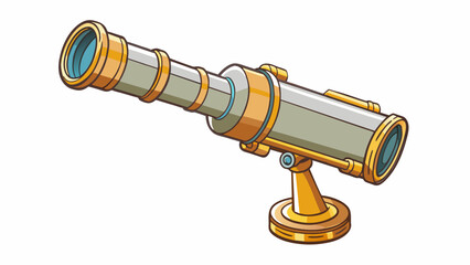 Aufkleber - The tant is a handheld tool with a sleek metal body and a delicate telescope that allows for the sighting of stars and other celestial objects. It was. Cartoon Vector.