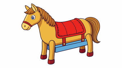 Poster - The vaulting horse is a dynamic training tool that helps to enhance balancing and coordination skills. Its surface is made of durable nonabrasive. Cartoon Vector.
