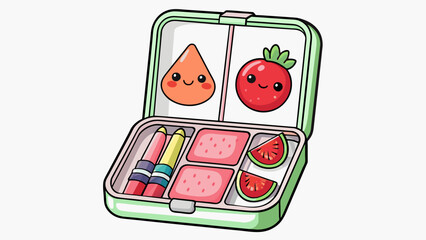 Fototapete - This play makeup kit comes with a set of shimmery lip glosses in a range of fruity flavors like strawberry watermelon and g. The glosses are stored in. Cartoon Vector.