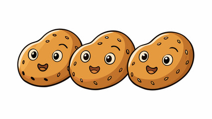 Aufkleber - Tiny and lightbrown in color these beans have a slightly bumpy texture and an earthy flavor.  on white background . Cartoon Vector.