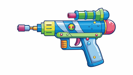 Poster - This water gun is small and compact perfect for little hands. Its body is made of sy plastic and is decorated with fun cartoonlike stickers. The. Cartoon Vector.