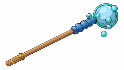 Aufkleber - This unique bubble wand has a wand handle made of ecofriendly bamboo with a large sphere at the end that produces an abundance of bubbles with just. Cartoon Vector.