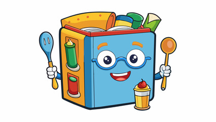 Poster - With this interactive cookbook kids can become little chefs in their own kitchen. Each recipe includes fun challenges and kitchen tips making cooking. Cartoon Vector.