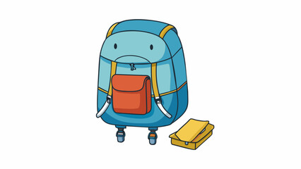 Poster - With its compact size the backpack rain cover can easily be folded and stored in a small pouch when not in use. The pouch also has a clip for. Cartoon Vector.