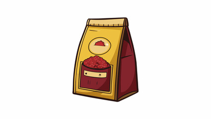 Aufkleber - A bag of hearty burgundycolored bulgur that is a good source of fiber and protein. It has a nutty slightly sweet flavor and is often used as a. Cartoon Vector.