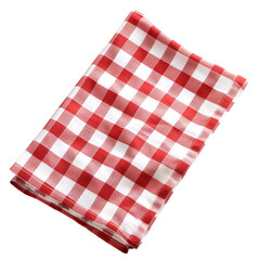 Red and white tablecloth, Red napkin png