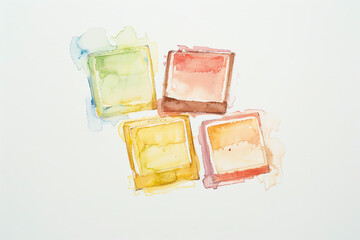 Minimalistic watercolor of Random Access Memory (RAM) on a white background, cute and comical.