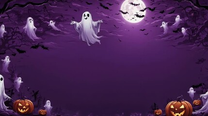 Wall Mural - halloween background with pumpkin