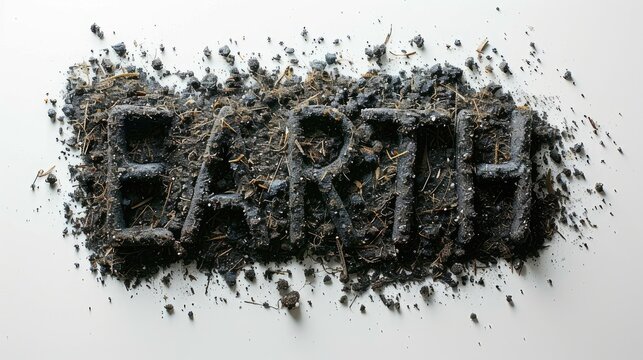 Handwriting art depicts Earth in black glitter on white background