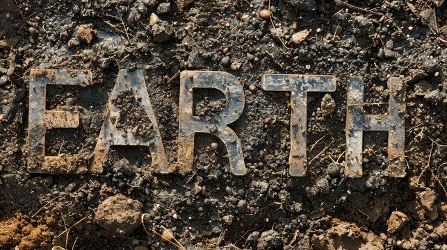 Handwriting art depicts Earth in black glitter on white background