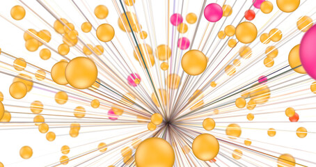 Poster - Falling cyber particles. Big data stream. 3d