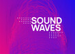 Sound Banner. Blue Dance Design. Dj Concert Element. Techno Background. Electronic Audio Illustration. Trance Vector. Green Music Poster. Violet Sound Banner
