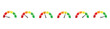 © Charles stockio - Risk meter icon set. Risk concept on speedometer. Set of gauges from low to high. Vector illustration.